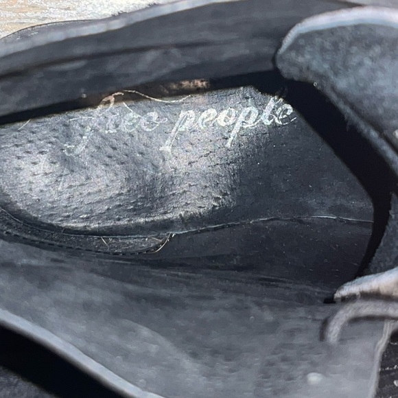 Free People Black Distressed Womens Lace up Boots Size 41/8.5 - Picture 5 of 10